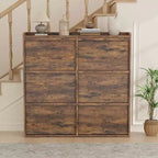 GarveeHome Meuble à Chaussures avec 6 Tiroirs Basculants, Armoire à Chaussures en Bois avec Étagère Réglable, Rangement à Chaussures, Meuble à Chaussures Caché pour Entrée