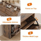 GarveeHome Meuble à Chaussures avec 6 Tiroirs Basculants, Armoire à Chaussures en Bois avec Étagère Réglable, Rangement à Chaussures, Meuble à Chaussures Caché pour Entrée