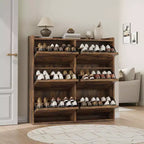 GarveeHome Meuble à Chaussures avec 6 Tiroirs Basculants, Armoire à Chaussures en Bois avec Étagère Réglable, Rangement à Chaussures, Meuble à Chaussures Caché pour Entrée