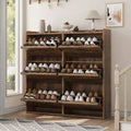 GarveeHome Shoe Cabinet with 6 Flip Drawers, Wooden Shoe Organizer Cabinet with Adjustable Shelf, Shoe Storage, Hidden Shoe Cabinet for Entryway