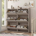 GarveeHome Meuble à Chaussures avec 6 Tiroirs Basculants, Armoire à Chaussures en Bois avec Étagère Réglable, Rangement à Chaussures, Meuble à Chaussures Caché pour Entrée