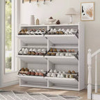 GarveeHome Meuble à Chaussures avec 6 Tiroirs Basculants, Armoire à Chaussures en Bois avec Étagère Réglable, Rangement à Chaussures, Meuble à Chaussures Caché pour Entrée