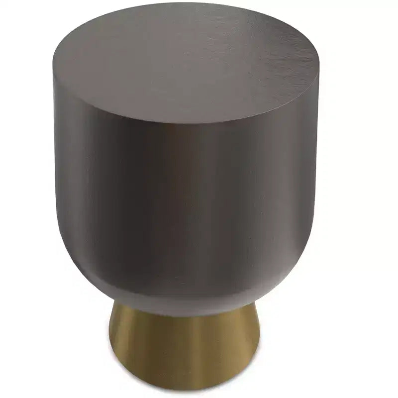 Table d'appoint Neal contemporaine de 14 po de large en aluminium moulé de couleur bronze antique/laiton antique, entièrement assemblée