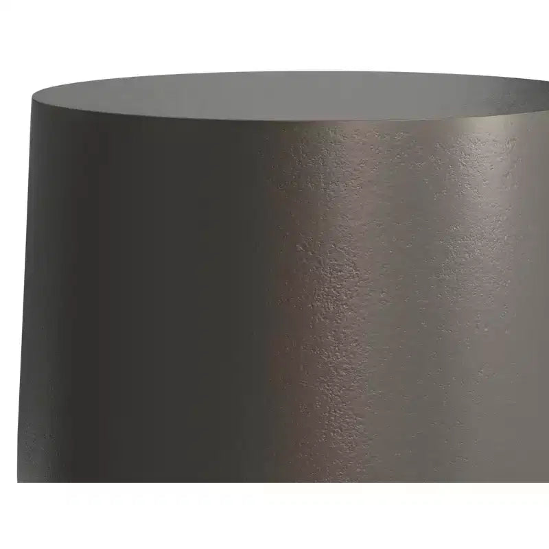 Table d'appoint Neal contemporaine de 14 po de large en aluminium moulé de couleur bronze antique/laiton antique, entièrement assemblée