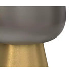 Table d'appoint Neal contemporaine de 14 po de large en aluminium moulé de couleur bronze antique/laiton antique, entièrement assemblée
