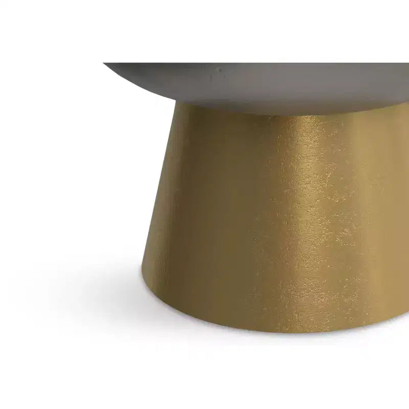 Table d'appoint Neal contemporaine de 14 po de large en aluminium moulé de couleur bronze antique/laiton antique, entièrement assemblée
