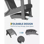 Ottoman pliant, repose-pieds d'extérieur en PEHD pour chaise Adirondack, résistant aux intempéries pour terrasse, jardin, patio extérieur