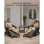 Ottoman pliant, repose-pieds d'extérieur en PEHD pour chaise Adirondack, résistant aux intempéries pour terrasse, jardin, patio extérieur