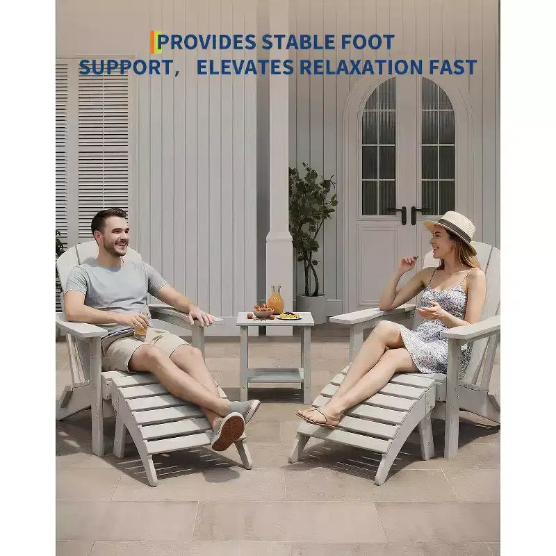 Ottoman pliant, repose-pieds d'extérieur en PEHD pour chaise Adirondack, résistant aux intempéries pour terrasse, jardin, patio extérieur