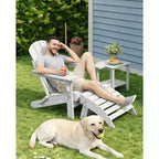Ottoman pliant, repose-pieds d'extérieur en PEHD pour chaise Adirondack, résistant aux intempéries pour terrasse, jardin, patio extérieur
