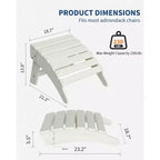 Ottoman pliant, repose-pieds d'extérieur en PEHD pour chaise Adirondack, résistant aux intempéries pour terrasse, jardin, patio extérieur