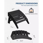 Ottoman pliant, repose-pieds d'extérieur en PEHD pour chaise Adirondack, résistant aux intempéries pour terrasse, jardin, patio extérieur