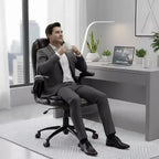 Chaise de bureau Ora Maison Big & Tall en cuir avec inclinaison et hauteur réglables et accoudoirs relevables