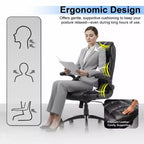 Chaise de bureau Ora Maison Big & Tall en cuir avec inclinaison et hauteur réglables et accoudoirs relevables