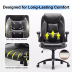 Chaise de bureau Ora Maison Big & Tall en cuir avec inclinaison et hauteur réglables et accoudoirs relevables