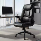 Chaise de bureau Ora Maison Big & Tall en cuir avec inclinaison et hauteur réglables et accoudoirs relevables