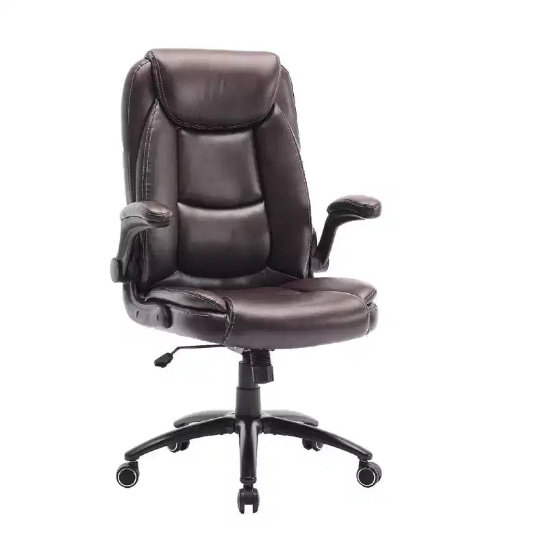 Chaise de bureau Ora Maison Big & Tall en cuir avec inclinaison et hauteur réglables et accoudoirs relevables