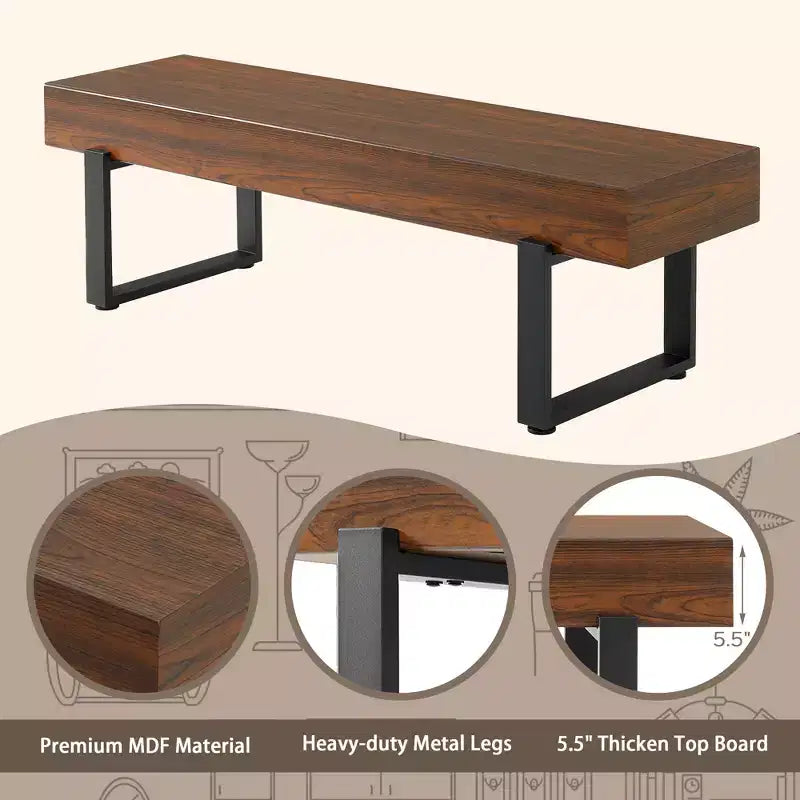 Banc en bois GDF Studio Sullivan Farmhouse 59, banc à chaussures moderne polyvalent
