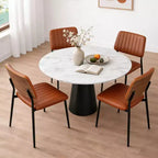 TYBOATLE Lot de 2 chaises de salle à manger du milieu du siècle - Chaises de cuisine modernes en bois courbé et similicuir avec pieds en métal