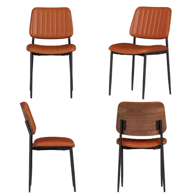 TYBOATLE Lot de 2 chaises de salle à manger du milieu du siècle - Chaises de cuisine modernes en bois courbé et similicuir avec pieds en métal