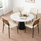 TYBOATLE Lot de 2 chaises de salle à manger du milieu du siècle - Chaises de cuisine modernes en bois courbé et similicuir avec pieds en métal