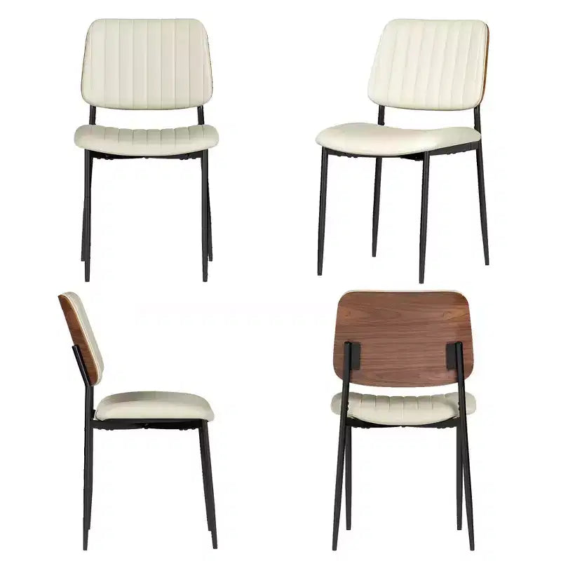 TYBOATLE Lot de 2 chaises de salle à manger du milieu du siècle - Chaises de cuisine modernes en bois courbé et similicuir avec pieds en métal