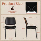 TYBOATLE Lot de 2 chaises de salle à manger du milieu du siècle - Chaises de cuisine modernes en bois courbé et similicuir avec pieds en métal