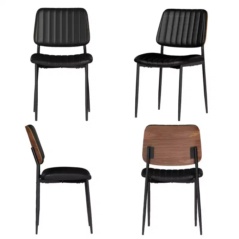 TYBOATLE Lot de 2 chaises de salle à manger du milieu du siècle - Chaises de cuisine modernes en bois courbé et similicuir avec pieds en métal