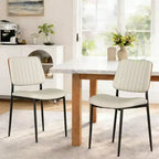 TYBOATLE Lot de 2 chaises de salle à manger du milieu du siècle - Chaises de cuisine modernes en bois courbé et similicuir avec pieds en métal