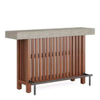 Meuble de bar d'intérieur, Table de bar moderne à 2 niveaux avec repose-pieds