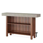 Meuble de bar d'intérieur, Table de bar moderne à 2 niveaux avec repose-pieds