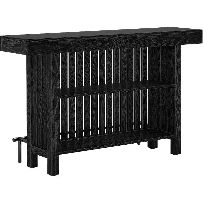 Meuble de bar d'intérieur, Table de bar moderne à 2 niveaux avec repose-pieds