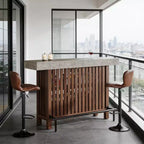 Meuble de bar d'intérieur, Table de bar moderne à 2 niveaux avec repose-pieds