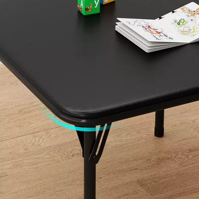 Ensemble Table et Chaises Pliantes 3 Pièces pour Enfants - Sièges Rembourrés en PU Doux, Aucun Assemblage Requis, Compact Portable, Utilisation Intérieure Extérieure pour Lecture Jeu