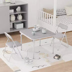 Ensemble Table et Chaises Pliantes 3 Pièces pour Enfants - Sièges Rembourrés en PU Doux, Aucun Assemblage Requis, Compact Portable, Utilisation Intérieure Extérieure pour Lecture Jeu