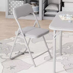 Ensemble Table et Chaises Pliantes 3 Pièces pour Enfants - Sièges Rembourrés en PU Doux, Aucun Assemblage Requis, Compact Portable, Utilisation Intérieure Extérieure pour Lecture Jeu