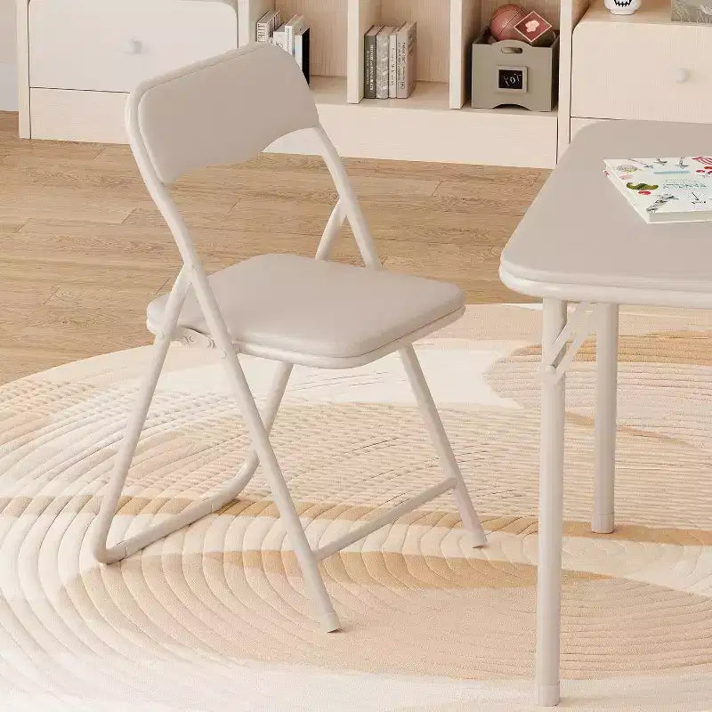 Ensemble Table et Chaises Pliantes 3 Pièces pour Enfants - Sièges Rembourrés en PU Doux, Aucun Assemblage Requis, Compact Portable, Utilisation Intérieure Extérieure pour Lecture Jeu