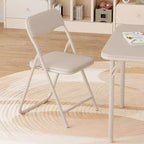 Ensemble Table et Chaises Pliantes 3 Pièces pour Enfants - Sièges Rembourrés en PU Doux, Aucun Assemblage Requis, Compact Portable, Utilisation Intérieure Extérieure pour Lecture Jeu