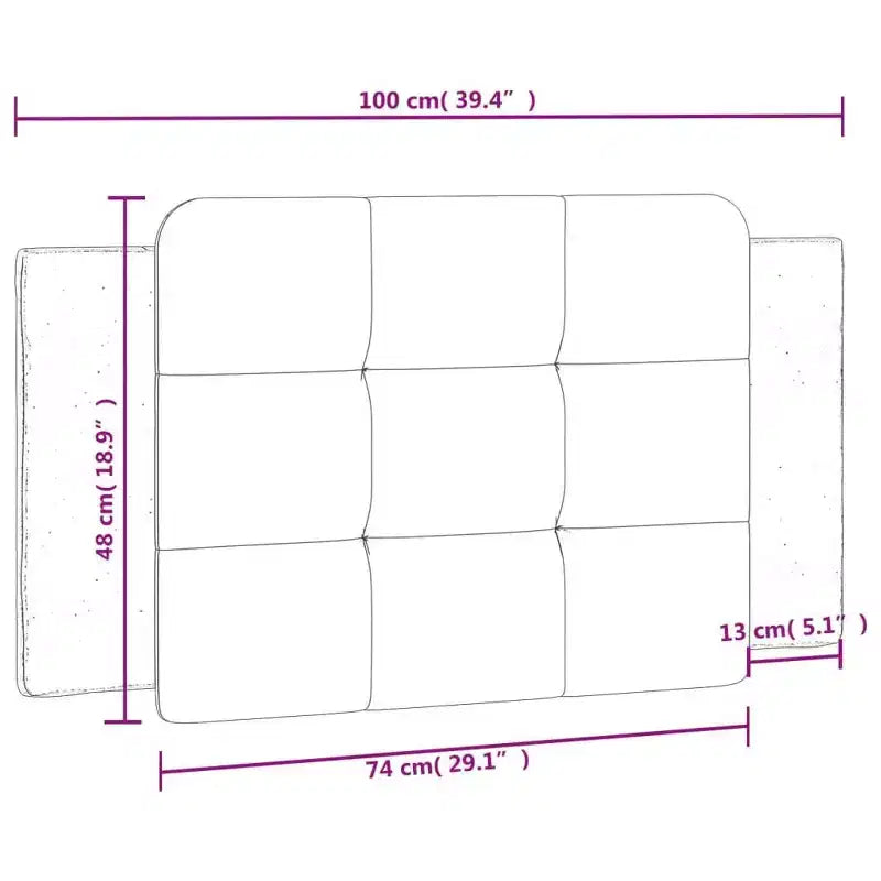 vidaXL Coussin de Tête de Lit Suspendu Rembourré Oreiller Dossier Chambre Similicuir
