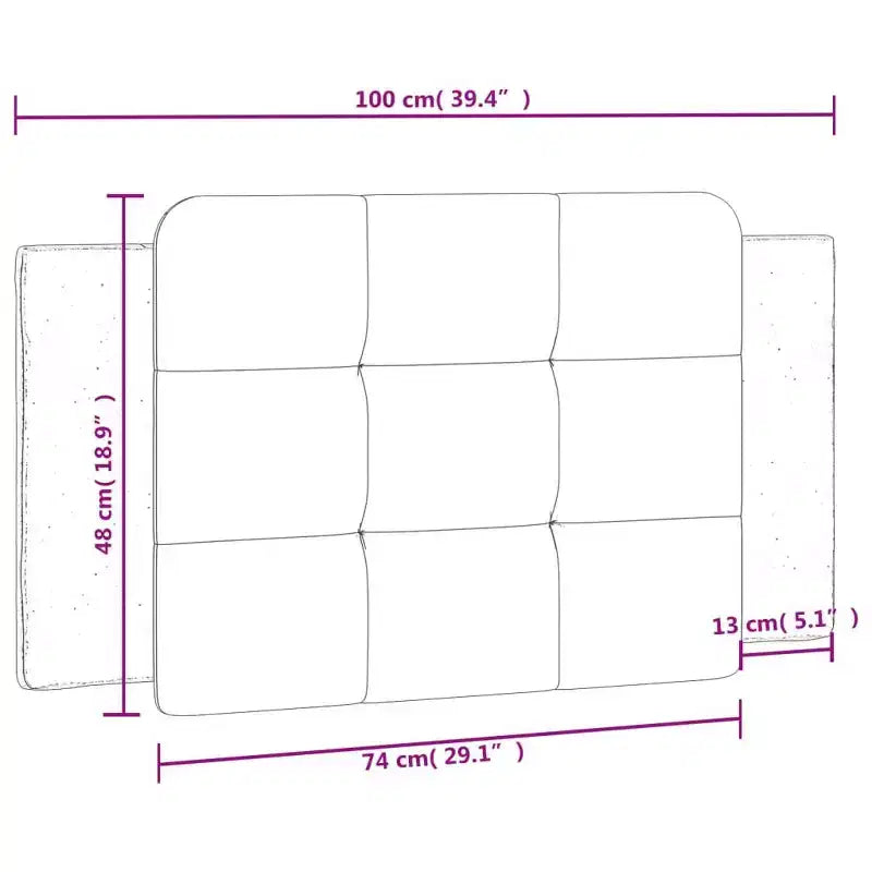vidaXL Coussin de Tête de Lit Suspendu Rembourré Oreiller Dossier Chambre Similicuir