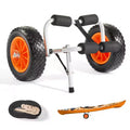 VEVOR Kayak Cart, 200 lbs Load Capacity, Foldable Kayak Trolley with 10-inch Solid Rubber Tires & 1 Ratchet Strap, Paddle Board Trolley,Black+Orange