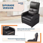 Fauteuil inclinable électrique en cuir PU avec chauffage et massage - Canapé individuel ergonomique électrique réglable, siège de cinéma maison pour salon