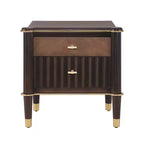 Christopher Knight Home Denka Table de chevet à 2 tiroirs rembourrée en similicuir vieilli