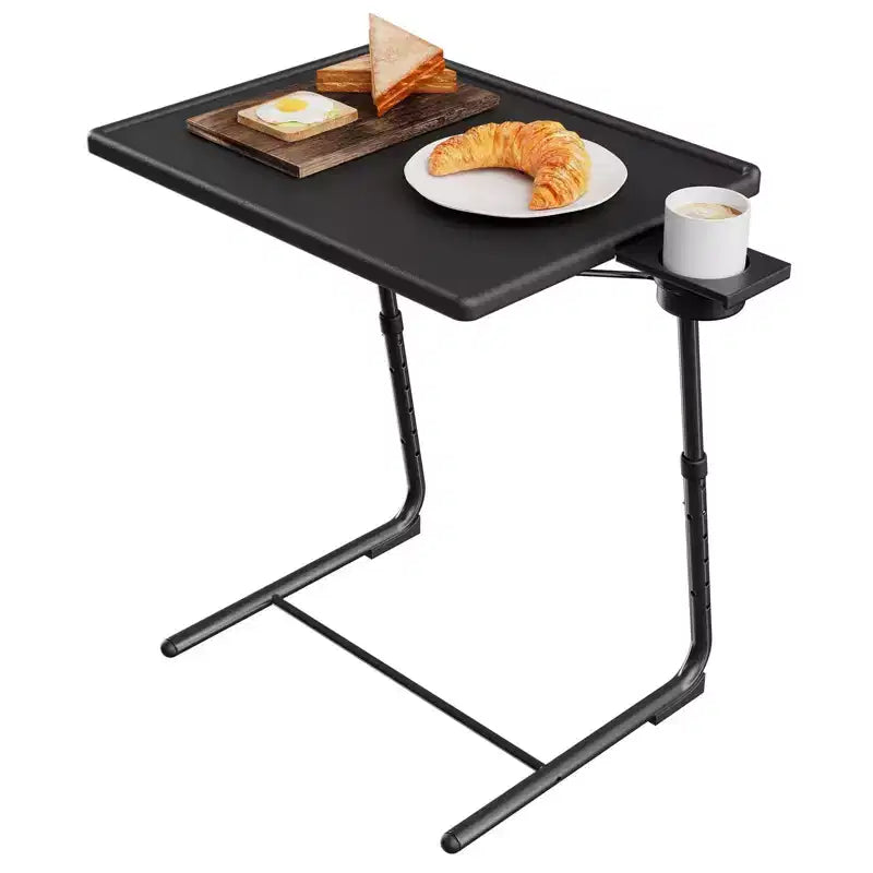 TV Tray Table, Portable Desk Folding Dinner Tray, Couch Table Trays for Eating Snack Food, Portable Laptop Desk, Adjustable 6 Heights 3 Tilt Angle