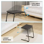 Table de plateau TV, plateau de dîner pliant portable, plateaux de table de canapé pour manger des collations, bureau d'ordinateur portable portable, réglable 6 hauteurs 3 angles d'inclinaison