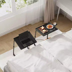 Table de plateau TV, plateau de dîner pliant portable, plateaux de table de canapé pour manger des collations, bureau d'ordinateur portable portable, réglable 6 hauteurs 3 angles d'inclinaison