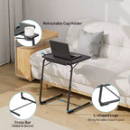 Table de plateau TV, plateau de dîner pliant portable, plateaux de table de canapé pour manger des collations, bureau d'ordinateur portable portable, réglable 6 hauteurs 3 angles d'inclinaison