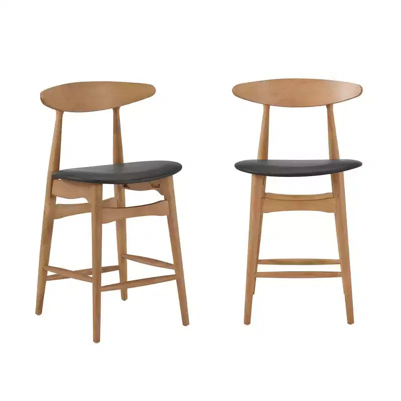 Tabouret de bar Cortland - Lot de 2 - Naturel/Noir - iNSPIRE Q