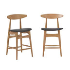 Tabouret de bar Cortland - Lot de 2 - Naturel/Noir - iNSPIRE Q