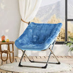 Fauteuil de salon pliable en fausse fourrure pour adultes, fauteuil d'angle pliant pour bureau, salon et petits espaces, lecture confortable en intérieur et assise douillette